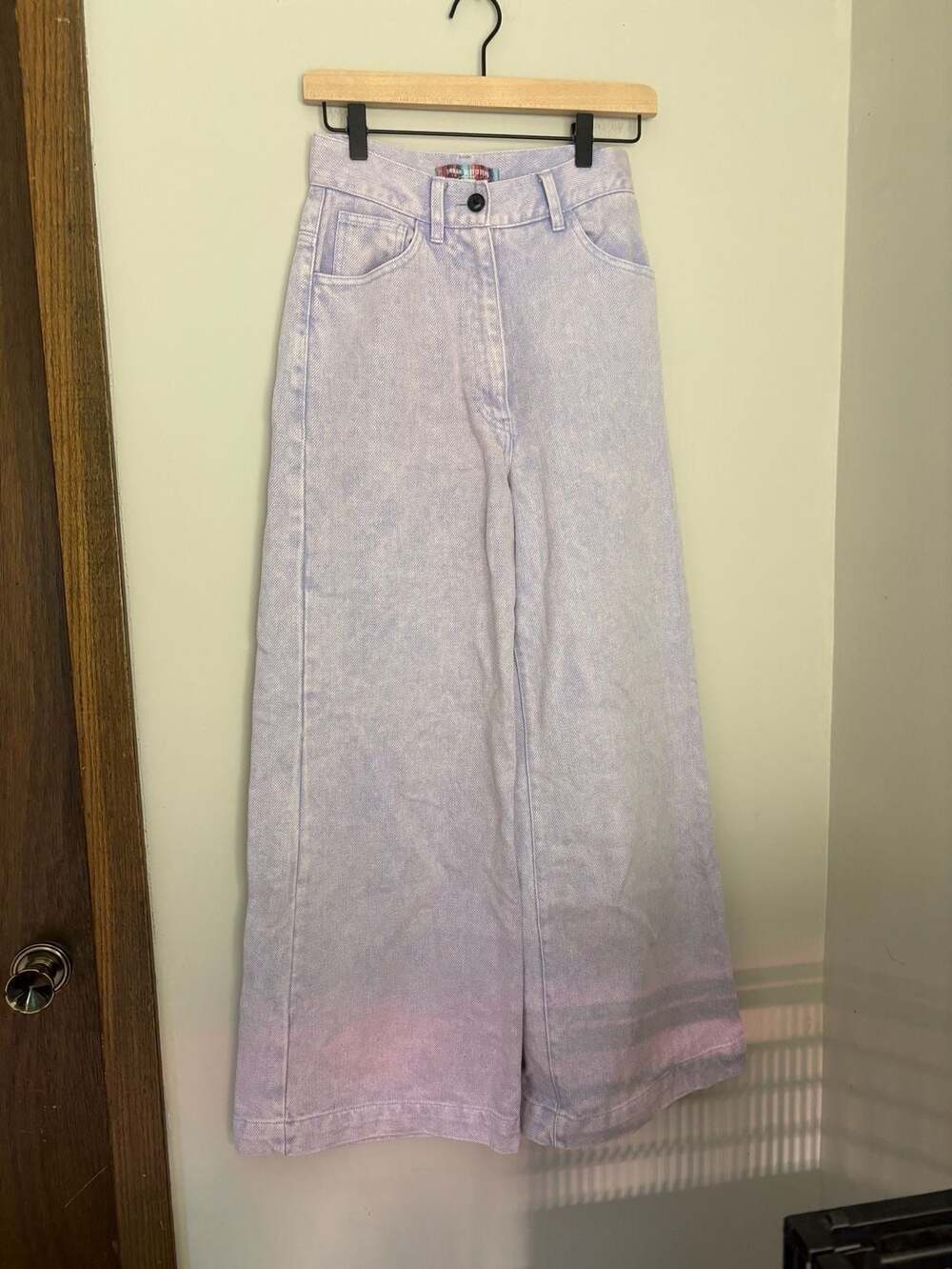 Urban Outfitters Lena Wide-Leg High Waisted Relaxed Fit Jeans Lavender Sz 25